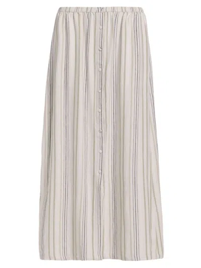 Shop Splendid Women's Demi Striped Linen-blend Maxi Skirt In Cypress Stripe