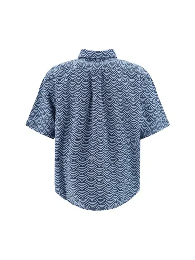 Shop Kenzo Shirts In Rinse Blue Denim