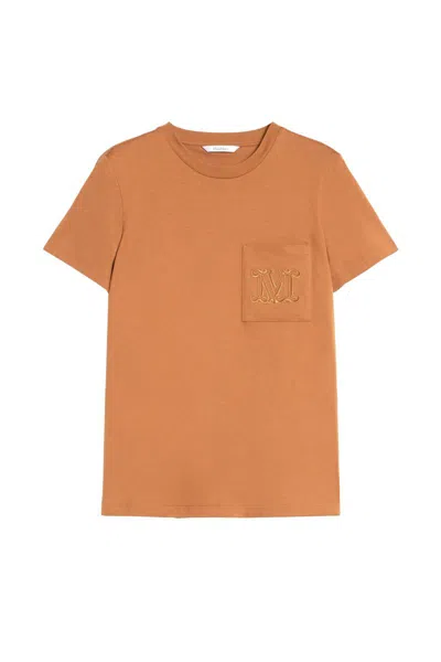 Shop Max Mara T-shirts And Polos In Leather Brown