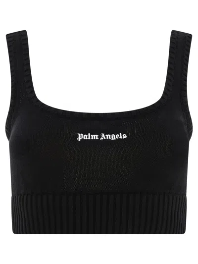 Shop Palm Angels "classic Logo" Knit Top In Black