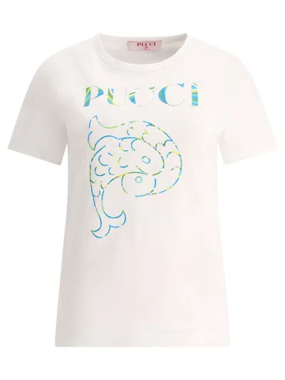 Shop Pucci T-shirt With Logo In White