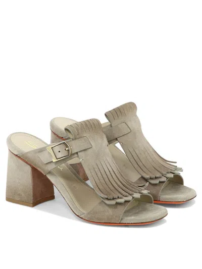 Shop Santoni "dua" Sandals In Beige