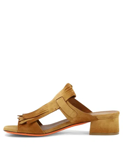 Shop Santoni "dua" Sandals In Brown