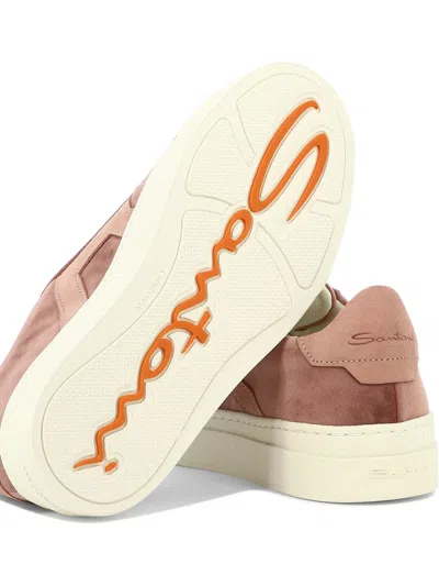 Shop Santoni "double Buckle" Sneakers In Pink
