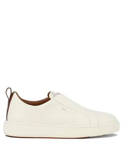 Shop Santoni Slip-on Sneakers In White
