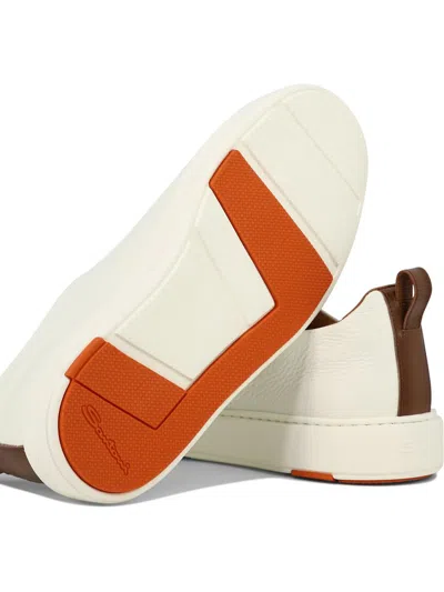 Shop Santoni Slip-on Sneakers In White