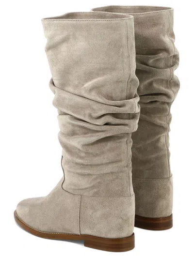 Shop Via Roma 15 Suede Boots In Grey