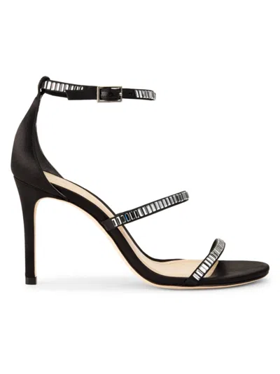 Shop Saks Fifth Avenue Women's 100mm Crystal-embellished Sandals In Black