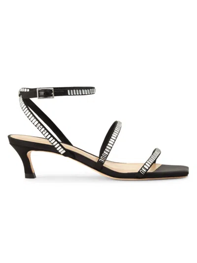 Shop Saks Fifth Avenue Women's Bonin Atenas Satinn 54mm Sandals In Black