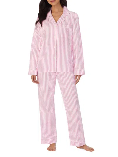 Shop Bedhead Pajamas Women's 3d Stripe Long-sleeve Pajama Set In Pink