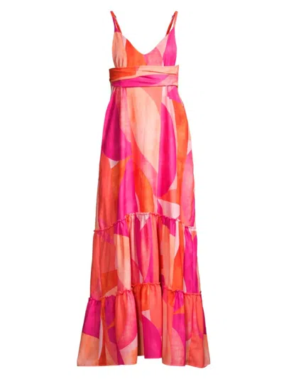 Shop Peixoto Women's Parker Tie-waist Cotton Maxi Dress In Grapefruit