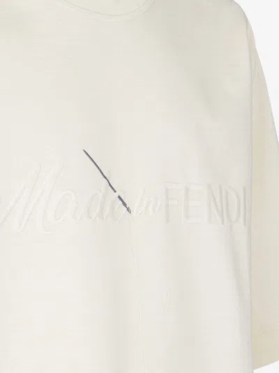 Shop Fendi T-shirt Made In  In White
