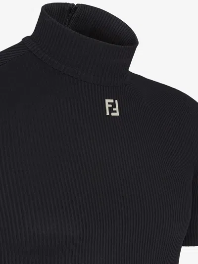 Shop Fendi Maglia Con Ff In Black
