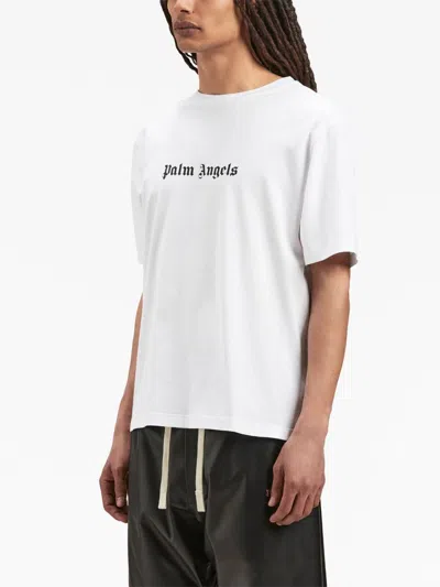 Shop Palm Angels T-shirt Slim Fit In White