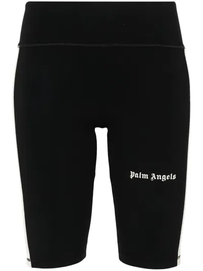 Shop Palm Angels Shorts Cyclist Track Con Stampa In Black