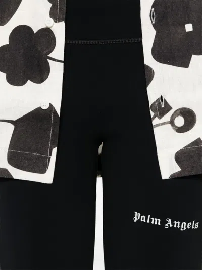 Shop Palm Angels Shorts Cyclist Track Con Stampa In Black