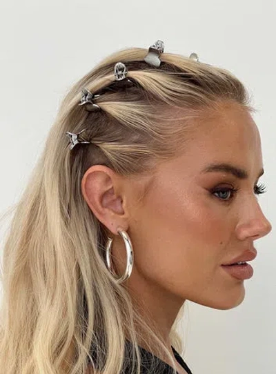Shop Princess Polly Raphalee Hair Clip Pack In Silver