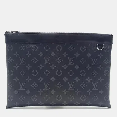 Pre-owned Louis Vuitton Eclipse Pochette Apollo Handbag In Black