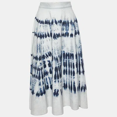 Pre-owned Weekend Max Mara Blue Tie-dye Cotton Favetta Midi Skirt M