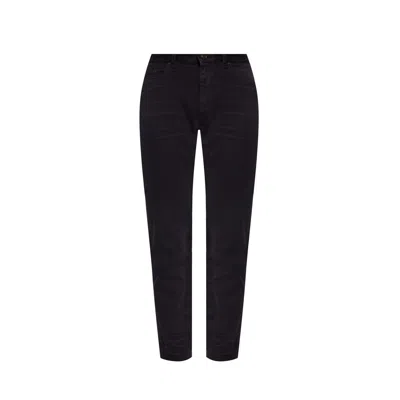 Shop Saint Laurent Distressed Denim Jeans In Black