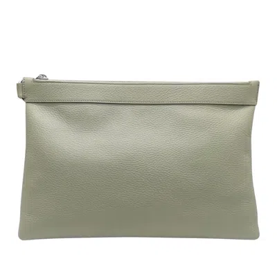 Shop Bottega Veneta Green Leather Clutch Bag ()