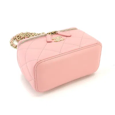 Pre-owned Chanel Vanity Pink Leather Clutch Bag ()