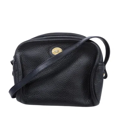 Shop Dior Black Leather Shoulder Bag ()