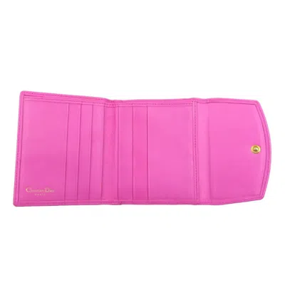 Shop Dior Cd Pink Leather Wallet  ()