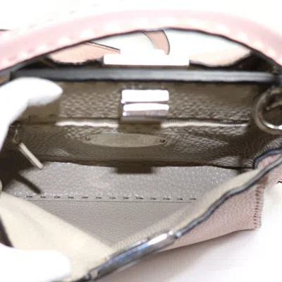 Shop Fendi Peekaboo Pink Leather Shoulder Bag ()