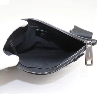 Shop Fendi Zucca Black Leather Shoulder Bag ()