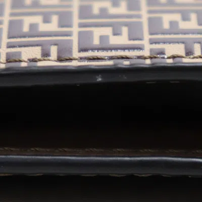 Shop Fendi Zucca Brown Leather Wallet  ()