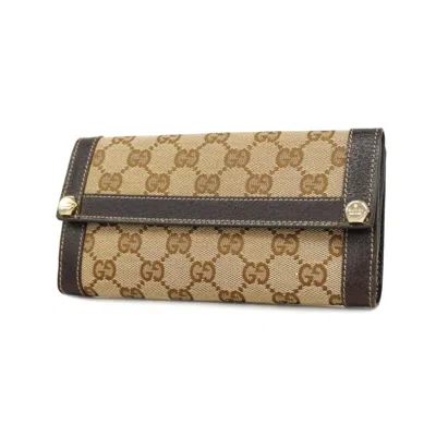 Shop Gucci Gg Canvas Brown Canvas Wallet  ()