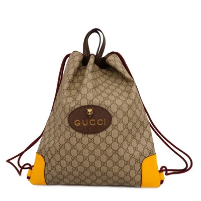 Shop Gucci Gg Supreme Brown Canvas Backpack Bag ()