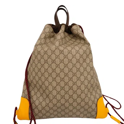 Shop Gucci Gg Supreme Brown Canvas Backpack Bag ()