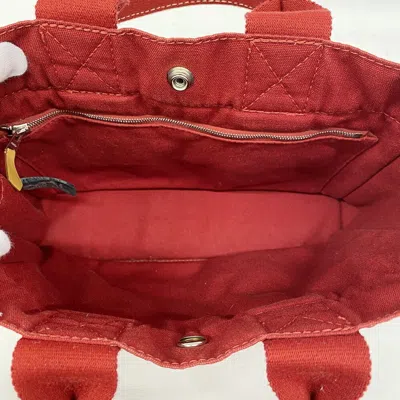 Shop Hermes Hermès Deauville Red Canvas Tote Bag ()