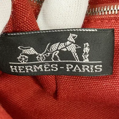 Shop Hermes Hermès Deauville Red Canvas Tote Bag ()