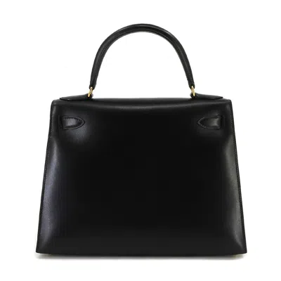 Shop Hermes Hermès Kelly 28 Black Leather Shopper Bag ()