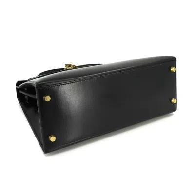 Shop Hermes Hermès Kelly 28 Black Leather Shopper Bag ()