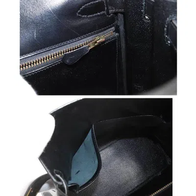 Shop Hermes Hermès Kelly 28 Black Leather Shoulder Bag ()