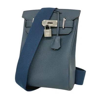 Shop Hermes Hermès Kelly Blue Leather Shoulder Bag ()