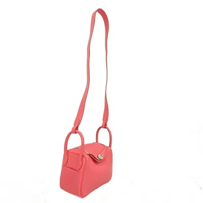 Shop Hermes Hermès Lindy Pink Leather Shoulder Bag ()
