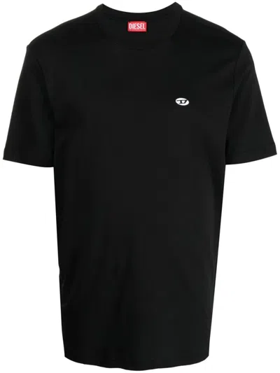 Shop Diesel T-shirt With Embroidery In Black