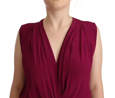 Shop Pinko Purple Deep Neckline Sleeveless Bodysuit Women's Top