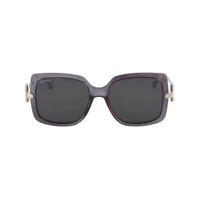 Shop Ferragamo Salvatore  Sf 913s 057 55mm Womens Square Sunglasses In Grey