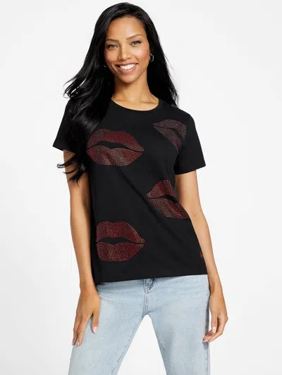 Shop Guess Factory Eco Lolo Lip Tee In Black
