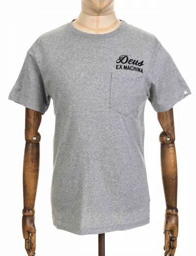 Deus Ex Machina Ibiza Adress Pocket Tee Grey Marl In Grey