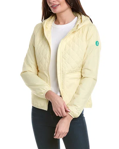Shop Save The Duck Feba Short Quilt Jacket In Yellow