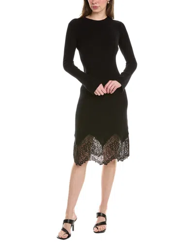 Shop Allsaints Milly Wool & Cashmere-blend Midi Dress In Black