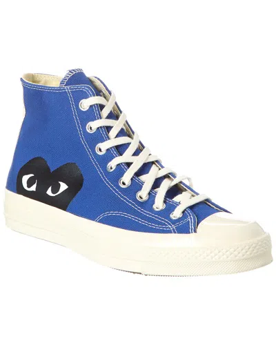Shop Converse X Comme Des Garçons Play Canvas High-top Sneaker In Blue