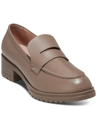 Shop Cole Haan Womens Leather Slip-on Loafers In Grey